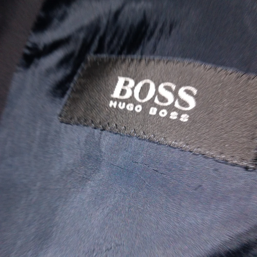 Nwot Hugo Boss Dark Navy Pure Virgin Wool.3 Button Blazer 44L - Picture 6 of 12